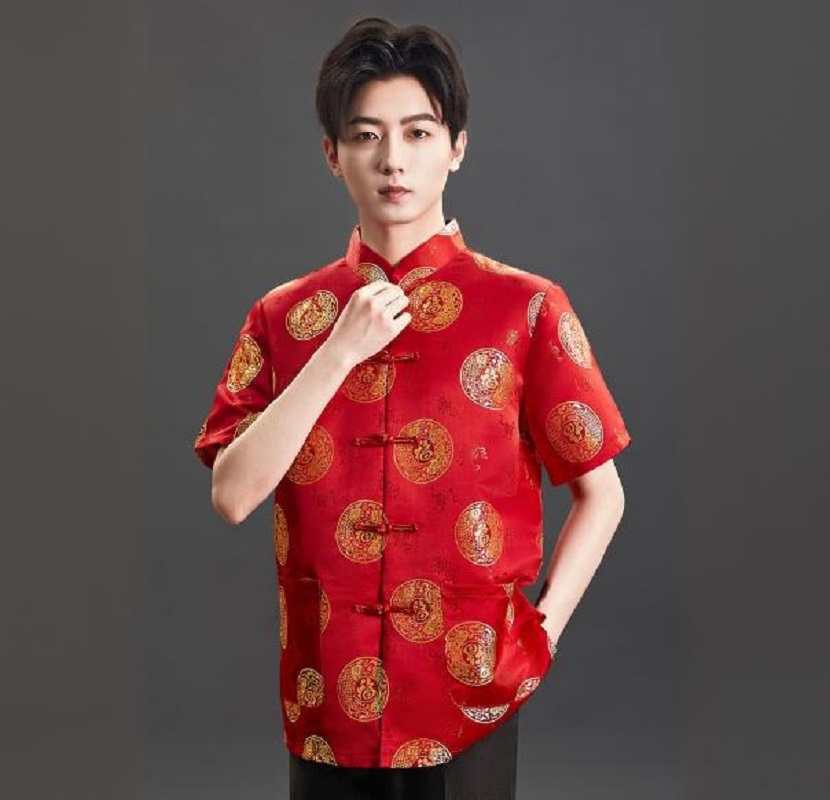 New Chinese Style Embroidery S - огляд і ціна Mens Satin Silk Dress Shirt