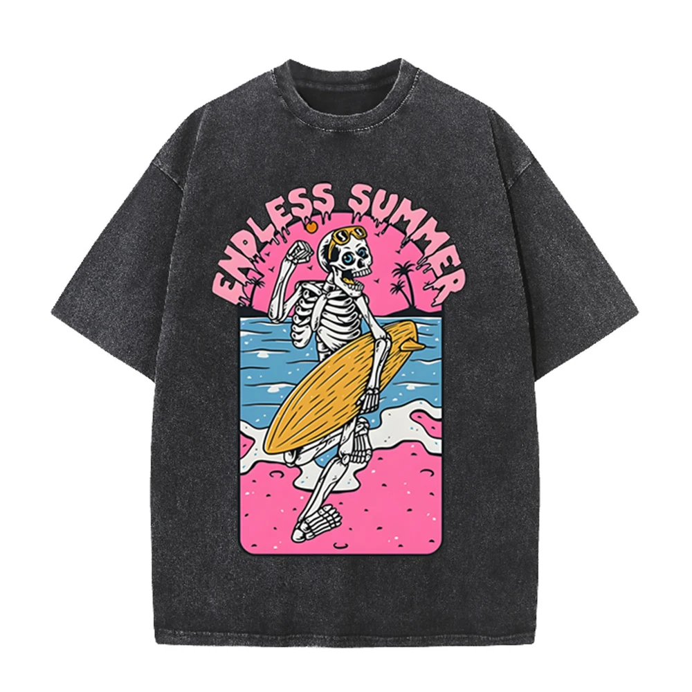 2026 Vintage Skeleton Surfer E - огляд і ціна Acid Wash Vintage Graphic T Shirt
