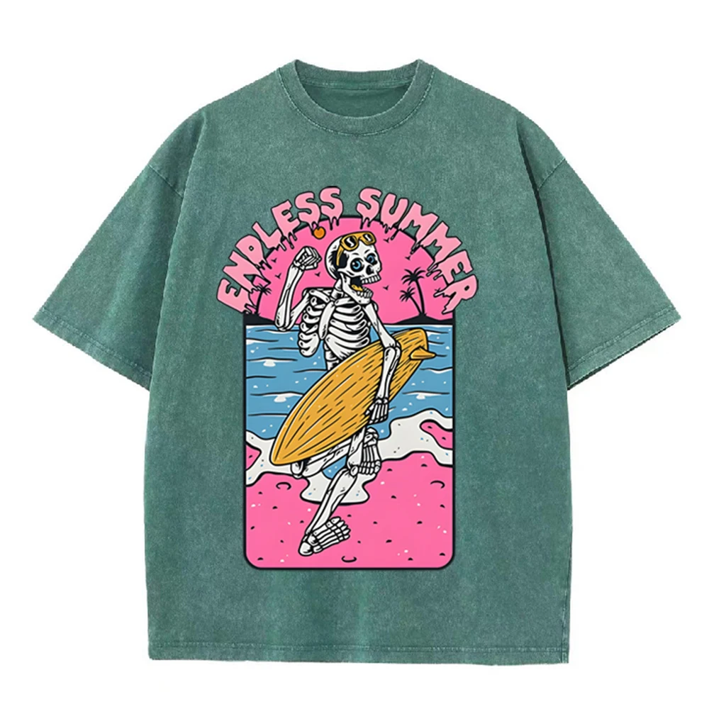 2026 Vintage Skeleton Surfer E - огляд і ціна Acid Wash Vintage Graphic T Shirt