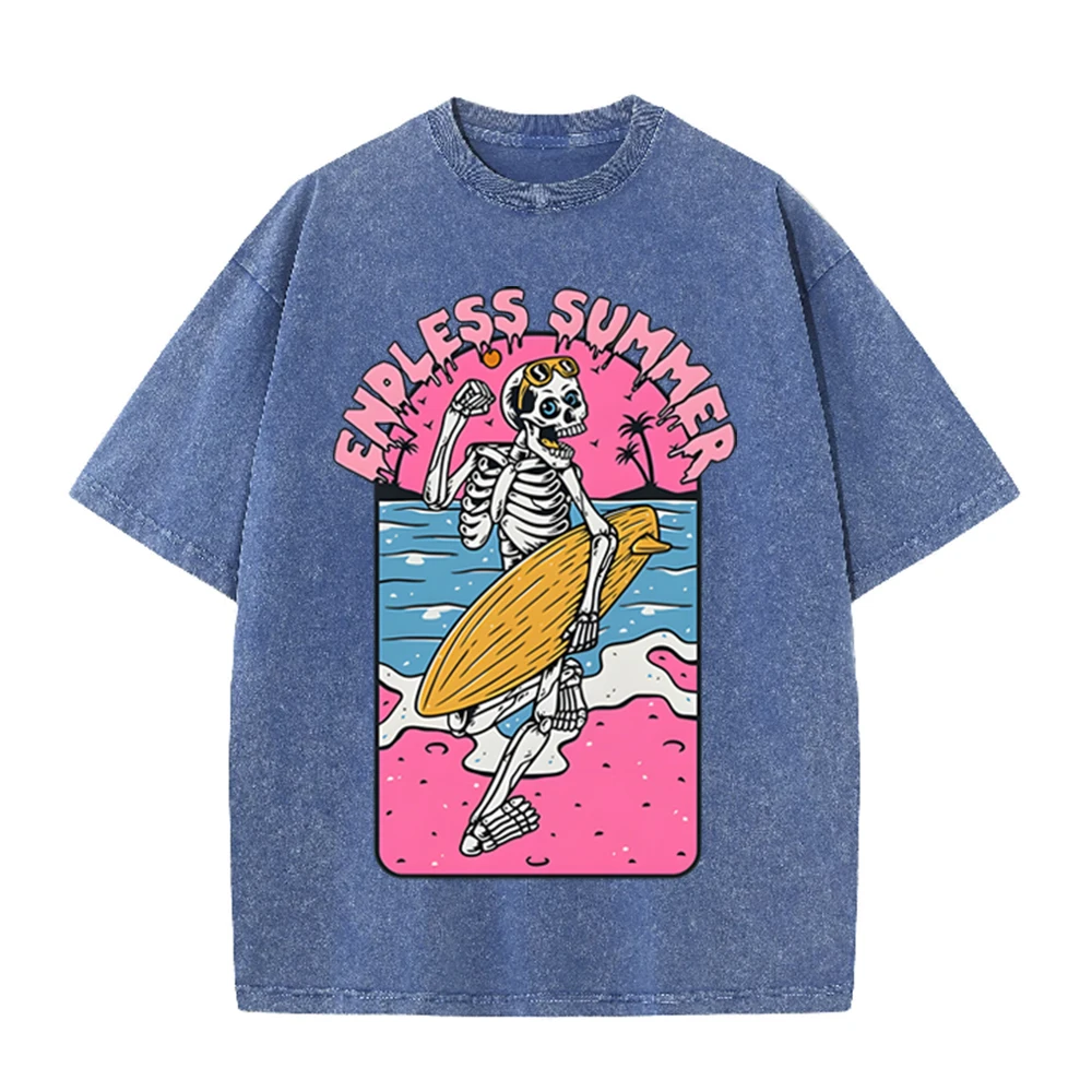 2026 Vintage Skeleton Surfer E - огляд і ціна Acid Wash Vintage Graphic T Shirt