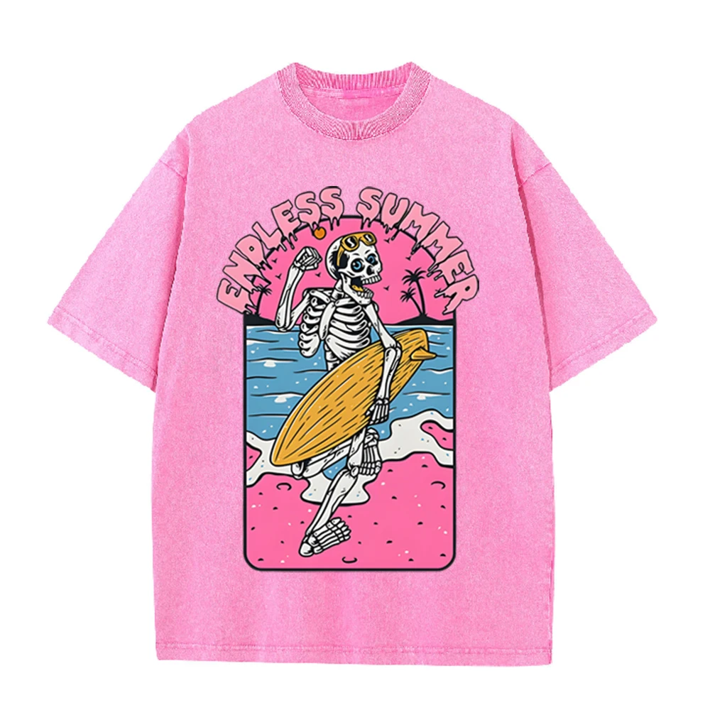 2026 Vintage Skeleton Surfer E - огляд і ціна Acid Wash Vintage Graphic T Shirt